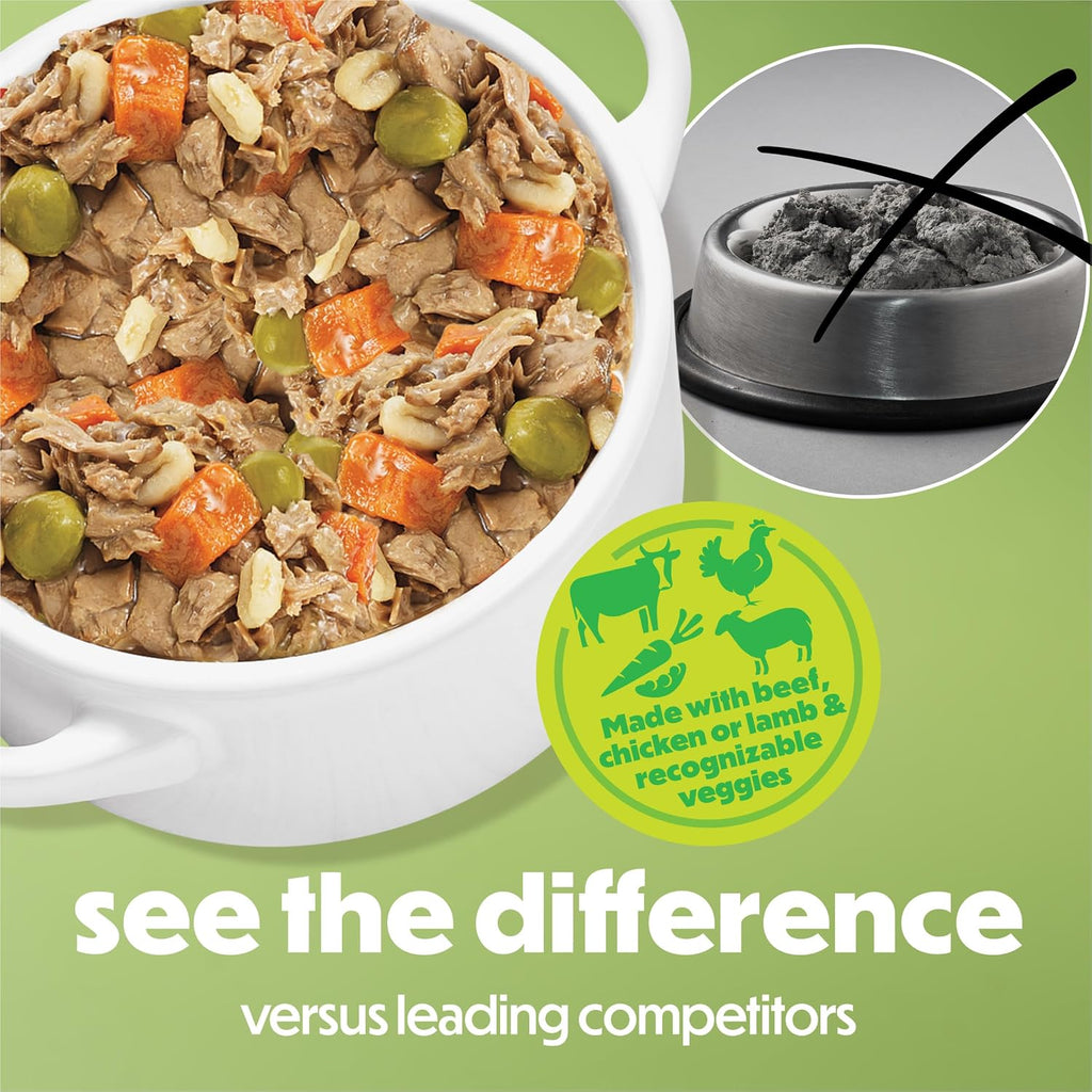 Purina Beneful Freshly Prepared Blends Variety Wet Dog Food, (12) 10 oz Tub | Variety pack of beef, chicken and lamb, serve as high protein dog food in gravy or meal topper, resealable tubs