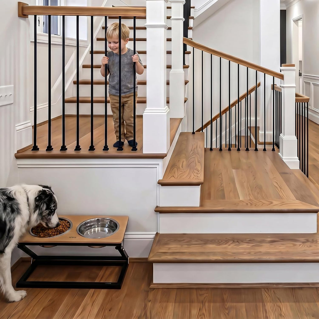 Elevated Dog Bowl, Adjustable Height and Tilt Angle Dog Bowl Stand | Precisely Adjust Height And Tilt Angle, Easy To Clean, Equipped With 2 Stainless Steel Food Bowls, Sturdy And Durable.