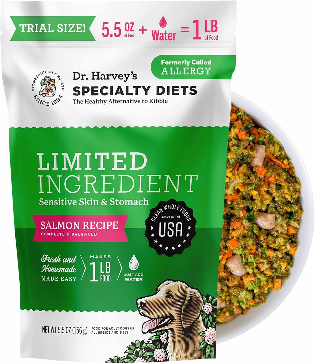 Dr. Harvey's Limited Ingredient Dog Food, Salmon, Trial Size | Grain Free - for Dogs with Food Sensitivities - Trial Size, 5.5 oz
