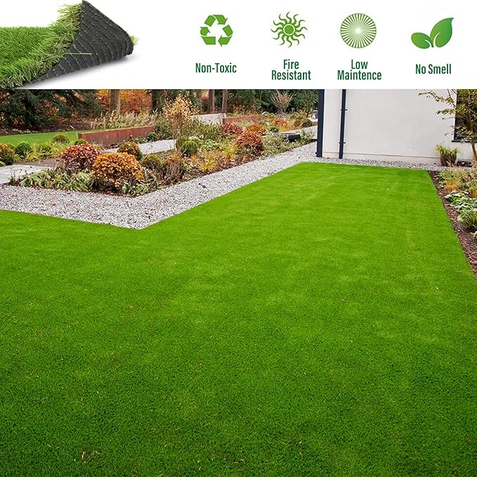 Artificial Grass Rug Outdoor Indoor 1FTX73FT Fake Grass Carpet Green Synthetic Grass Pet Turf Realistic Faux Grass Rug with Drain Holes for Garden Lawn Landscape Balcony Home Decor Patio