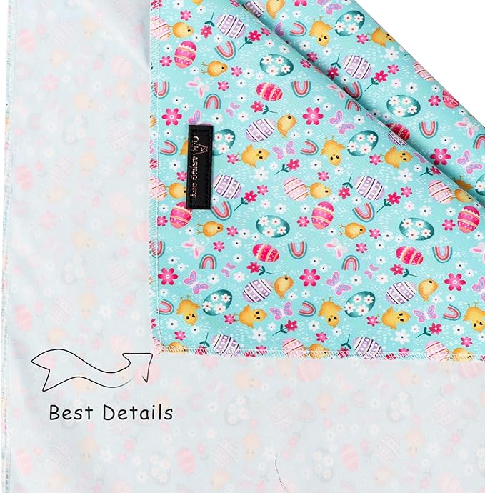 ARING PET Easter Dog Bandanas, Green Chick Eggs Pet Bandana Scarf Triangle Bibs for Puppy Small Medium Large Boy Girl Dogs Cats-L