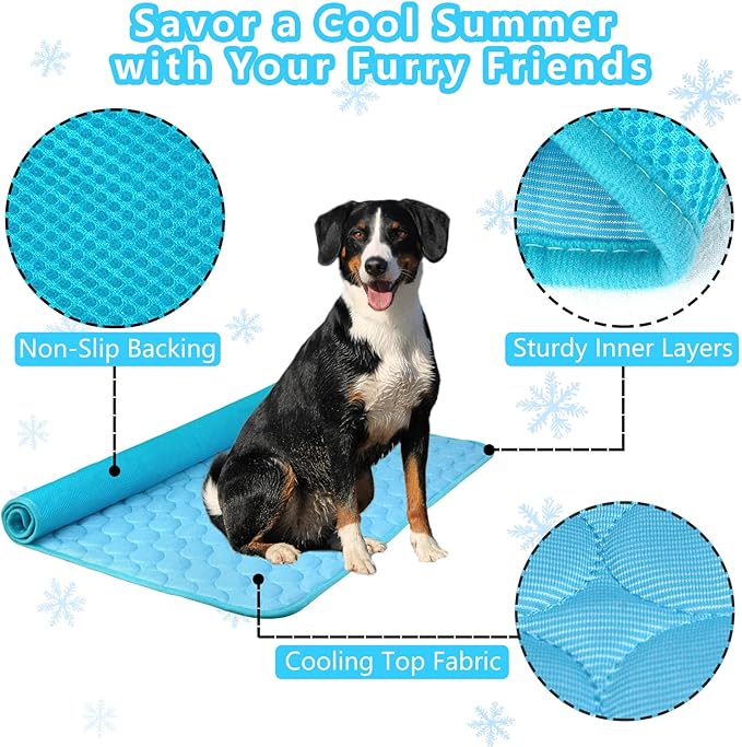Dog Cooling Mat for Dogs, Pet Cooling Pad Bed for Dog Easy Washable for All Types of Pets and Perfect for Both Indoor and Outdoor Use, Including Car Seats 28" x 22"