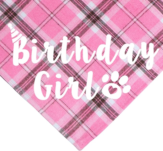 Dog Birthday Party Supplies, Multi Sizes Dog Birthday Bandana Girl Dog Birthday Hat Crown with Birthday Numbers Bow Tie for Large Extra Large Dogs Pets (Pink, X-Large)