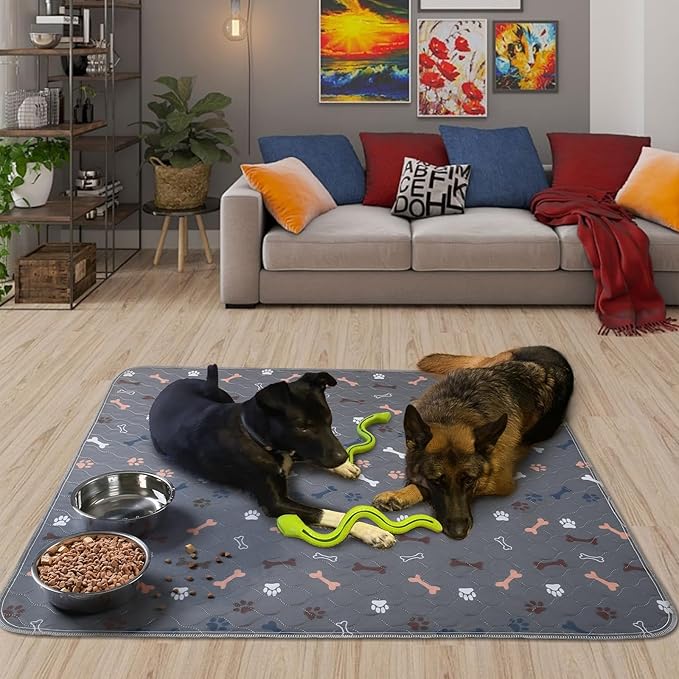 Washable Pee Pads for Dogs, 2Pack Reusable Puppy Pads, Fast Absorbent Dog Pee Pads for Crate Pet Training Pads, Waterproof Whelping Pads for Dogs Bed Mat Crate Indoor (Dark Grey, 18x24)