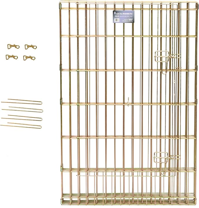 MidWest Homes for Pets Folding Metal Puppy / Dog Exercise Pen, Indoor/Outdoor Playpen with Door, 16 Sq Feet of Play Space, 36-Inches Tall, Gold Zinc