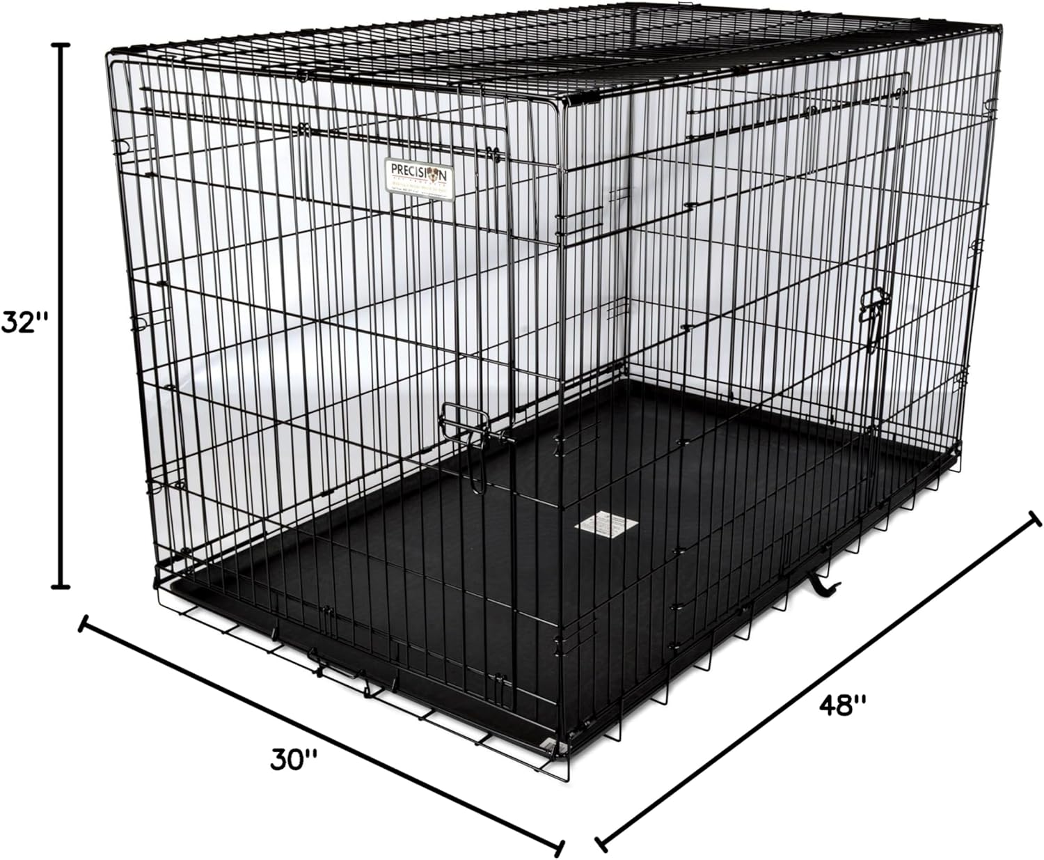 Precision Pet Products Two Door Great Crate Wire Dog Crate, 48 Inch, For Pets 90-125 lbs, With 5-Point Locking System