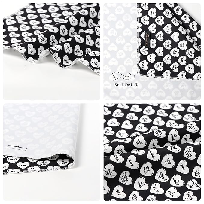 ARING PET Valentine's Day Dog Bandana, Cute Black White Pet Bandanas Scarf Triangle Bibs Handkerchief for Puppy Small Medium Large Boy Girl Dogs-S