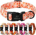 Fall Dog Collar, Cute Football Pattern Puppy Collar, Orange Adjustable Cotton Holiday Tanksgiving Dog Collars for Small Medium Large Boy&Girl Dogs M