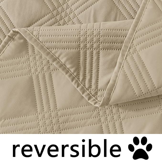 hyha Waterproof Dog Blanket, Reversible Pet Bed Blanket, Soft Sofa Couch Cover for Dogs Washable, Waterproof Pet Couch Covers for Sofa Puppy Cats Furniture Protector(68"x82", Taupe/Taupe)