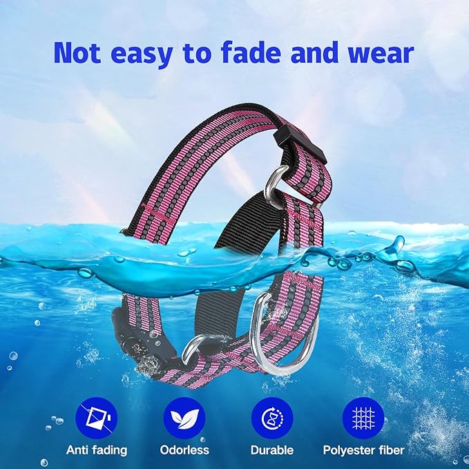 Martingale Dog Collar, Adjustable Nylon Reflective Collar with Buckle No Pull Dog Collar for Small Medium Large Dogs (Pink S)
