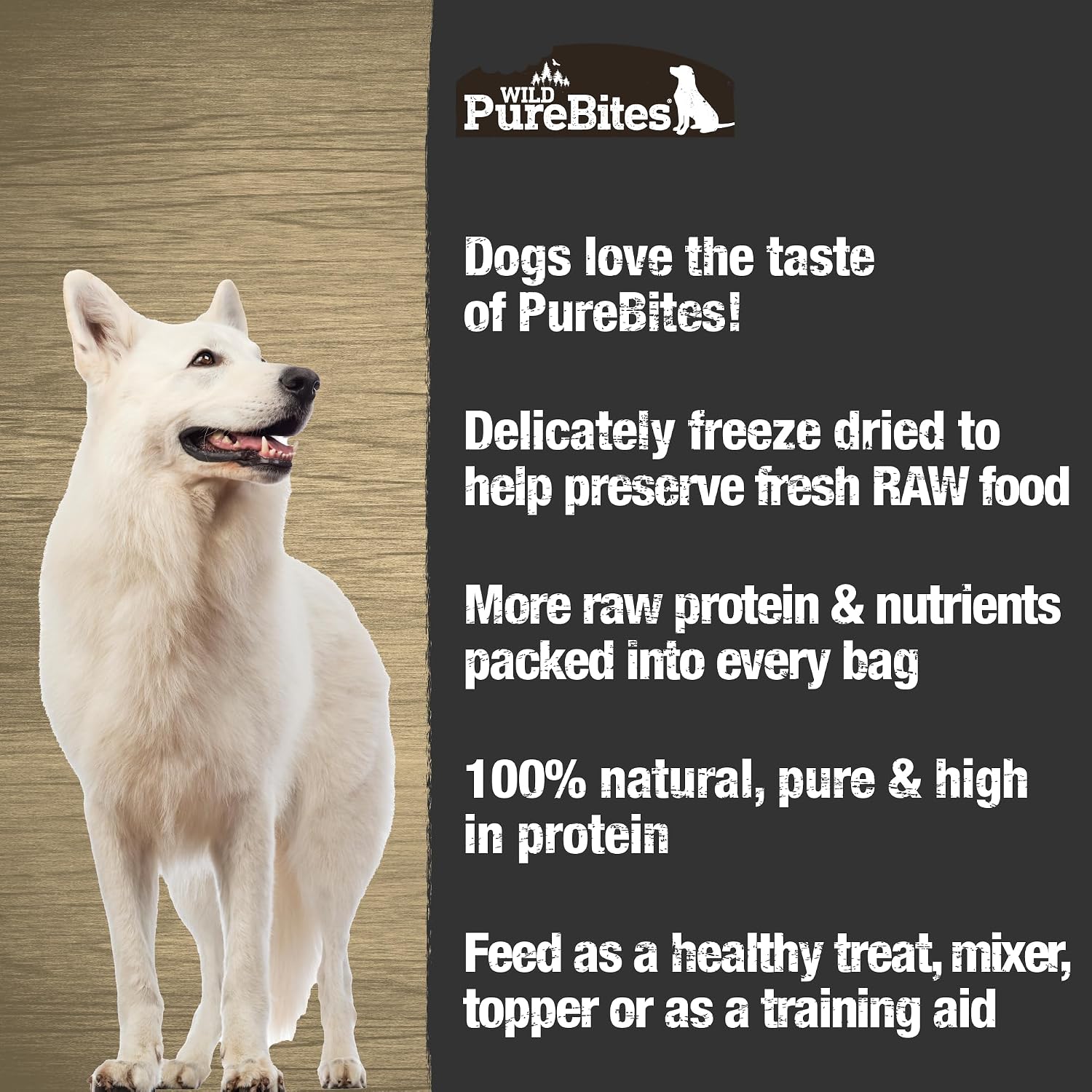 PureBites Wild Bison Single Ingredient Freeze Dried Dog Treats, 2.1 oz | 100% Bison, Freeze Dried Raw in USA, High-Value Training Reward, 5 Calories/Treat, No Fillers