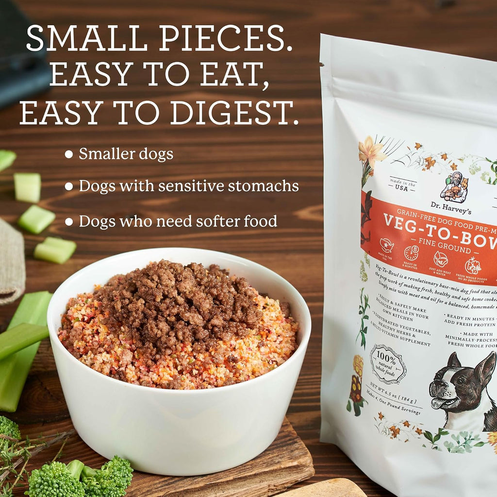 Dr. Harvey's Veg-to-Bowl Fine Ground Base Mix for Small Dogs (3 lb) | Human Grade Dehydrated Base Mix - Grain Free Holistic Mix