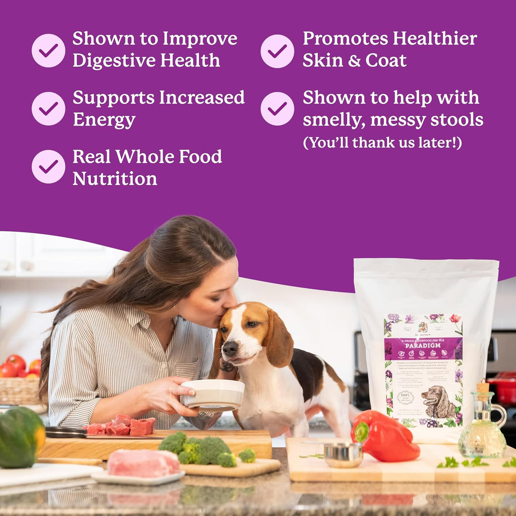 Dr. Harvey's Paradigm Green Superfood Base Mix, Trial (5.5 oz) | Human Grade - Grain Free - Low Carb Ketogenic Diet for Diabetic Dogs