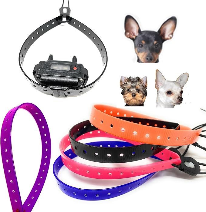 Replacement GPS eCollar with Adjustable Bungee, Multi-Hole Design, and Secure Toggle Closure for Small Dogs (Neon Orange, Small Neck)