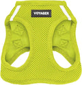 Best Pet Supplies Voyager Step-in Air Harness - All Weather Mesh, Reflective, No Pull Harness for Dogs, Cats - Secure with Hook & Loop Fastener, Buckle, Double D-Rings - Lime Green, L