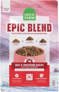 Open Farm Epic Blend Grain Free Dry Dog Food, Beef Kibble, 3.5lb Bag | High Protein, Air Dried Chunks, Probiotic Coated, All Breeds and Life Stages, Traceable Ingredients, Non-GMO Superfoods.