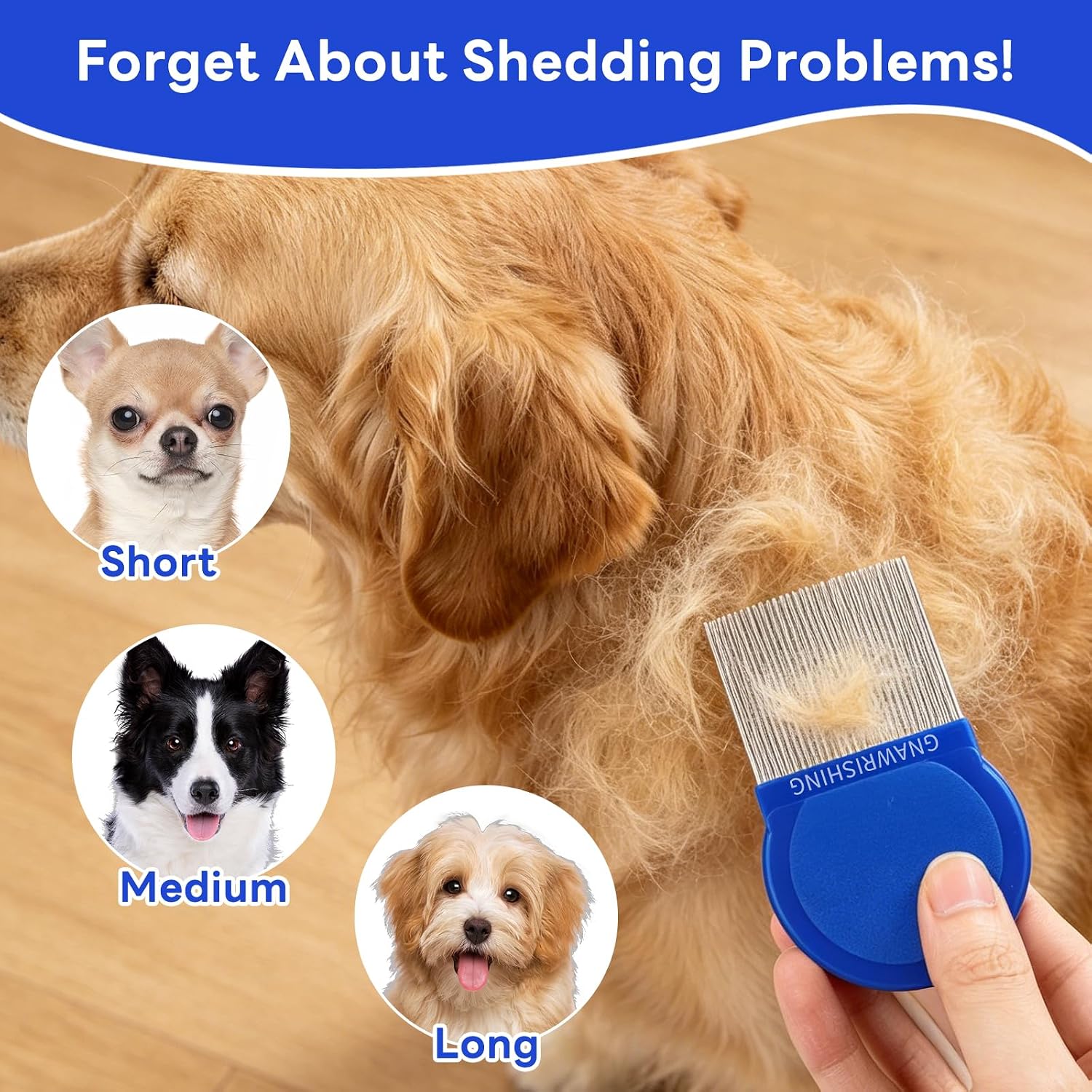 Flea Comb 4Pcs with High Strength Teeth Pet Tear Stain Remover Combs, Pet Dog Cat Grooming Comb Set Effective Float Hair Remover