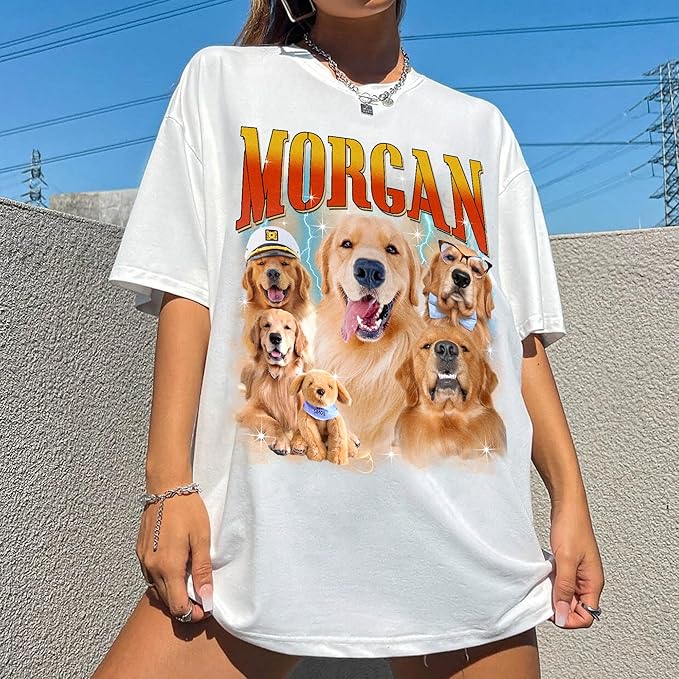 H-DEWALL Custom T Shirts Mineral Wash Tshirt Bootleg Rap Tee Customized Gifts for Boyfriend Birthday Shirts Tops for Women