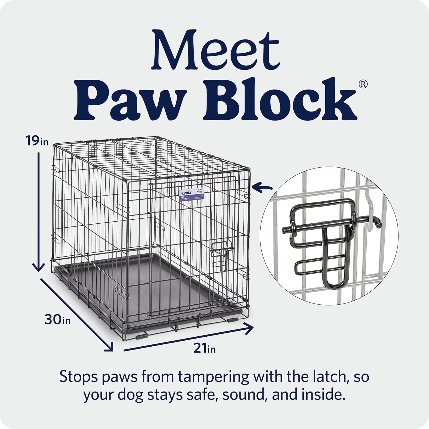 MidWest Homes for Pets 30-Inch iCrate for Medium Breeds, 21-40 lbs, Single Door Folding Dog Crate with Divider Panel, Leak-Proof Tray & Secure Latch, Portable, Durable & Easy to Assemble