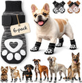 Anti Slip Dog Socks - 6 Pack | Dog Socks to Prevent Paw Licking - Small | Add Traction, Keep Warm & Protect from Hot Pavement | Paw Protection for Senior Dogs for Hardwood Floors | Dog Booties