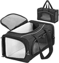 Petsfit Airline Approved Pet Carrier for Small Cats, 16.5x8.6x11 TSA Approved Carrier, with Removable Dual-Sided Padding (2-Way Placement) - Fits Under Most Airplane Seats, Escape Proof (Black)