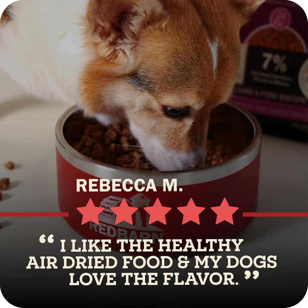Redbarn Powerfood Air Dried Dog Food - 95% Beef & Beef Organs - High Protein Grain-Free Non-GMO Premium Dry Full Feed or Topper Made in USA with Omega 3 Salmon Oil Flaxseed - 2lb