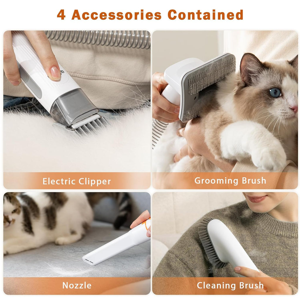 Afloia Dog Grooming Vacuum Kit, 1.5L Tank, White | Contains floating fur during coat care, helping sofas, floors and clothes stay cleaner between deep cleans.