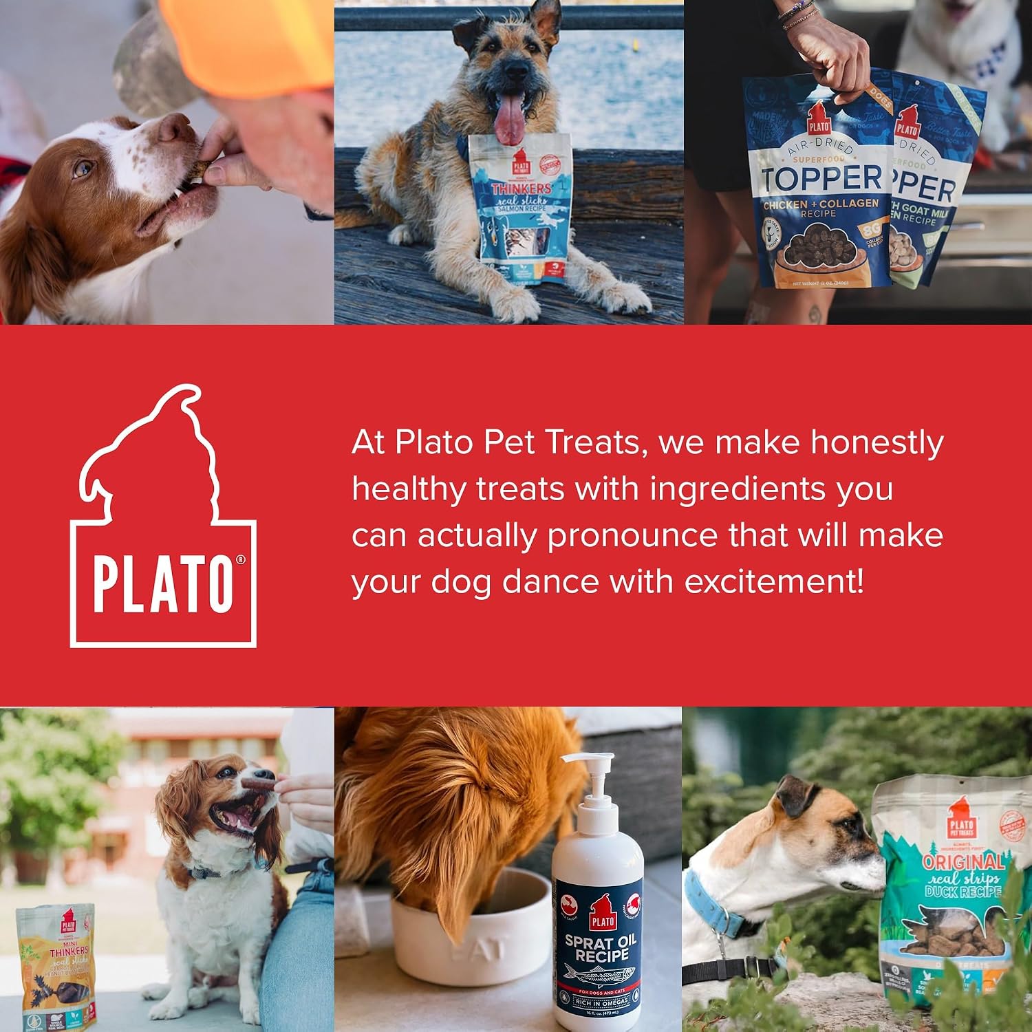Plato Pet Treats Dog Food Toppers - Air-Dried Dog Food Toppers for Dry Food - with Collagen to Support Skin and Coat Health - Venison, Lamb and Collagen Recipe 5.5oz - Discontinued