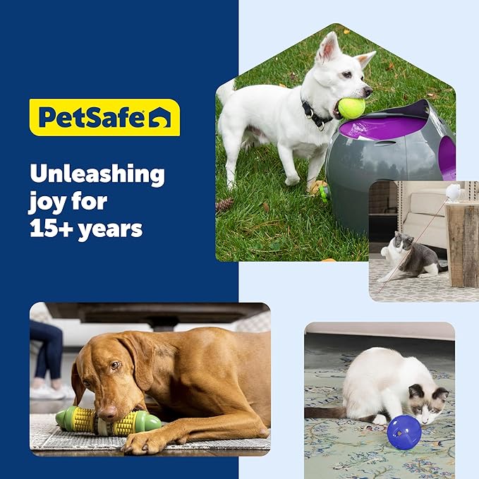 PetSafe SlimCat Interactive Feeder - Combines Play with Mealtime - Adjustable Portions - BPA-Free Plastic - Slow Feeder for Digestion - Lightweight, Dishwasher-Safe Toy - Orange