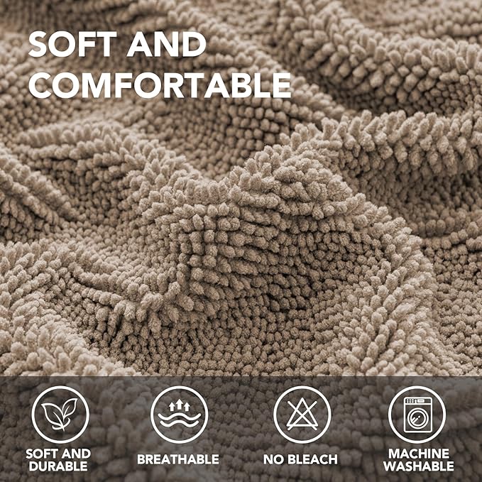 H.VERSAILTEX Non Slip Pet Couch Cover Chenille Dog Bed Protector Thick Soft Sofa Slipcover Pet Friendly Washable Couch Cushion Covers for Pets (30" x 70", Sand)