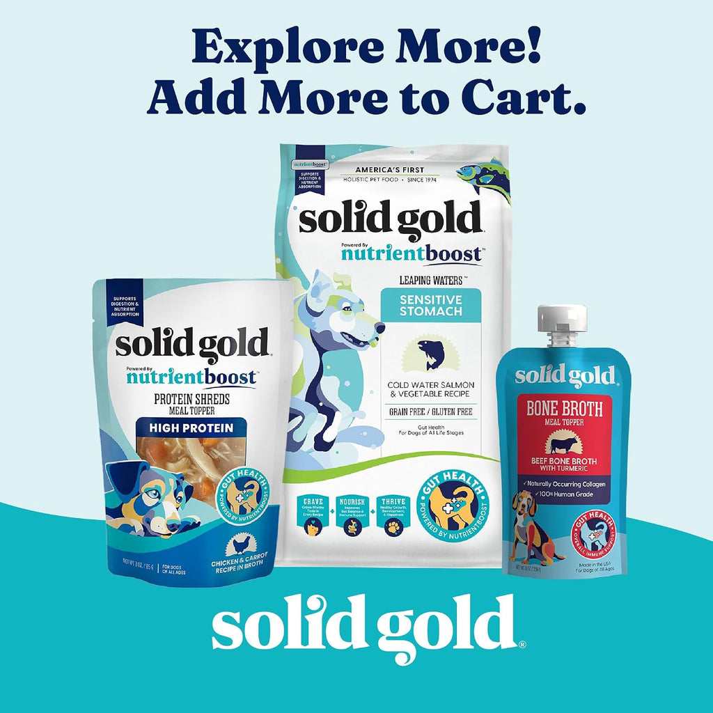 Solid Gold Air Dried Dog Food Toppers for Dry Food - Healthy Dog Treats w/Real Chicken & Superfoods - Serve as a Complete Meal, Topper or Treats - Supports Muscle Growth, Immunity & Digestion - 4oz