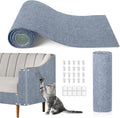 Cat Scratching Mat, 118.5"x15.9" Trimmable Self-Adhesive Cat Scratch Carpet, Couch Protector from Cats Claws, Furniture Corner Protectors for Cats, Indoor Furniture Protection for Chair (Light Gray)