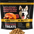 Freeze-Dried Raw Salmon Dog Treats - Single Protein, Grain-Free | Wild-caught salmon with sweet potato and omega-3; no fillers; training reward or kibble topper