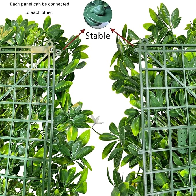 Artificial Plant Wall Roll: 48 X120 in (40 sqft) UV-Anti Ivy Privacy Fence Screen Faux Greenery Panels Backdrop Boxwood Ivy Vine Leaf Hedge Fence for Indoor Outdoor Green Decor