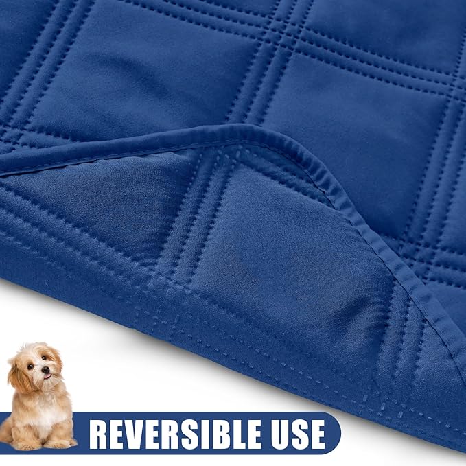 Smiry Waterproof Dog Bed Cover Blanket 30x70, Soft Reversible Pet Blanket, Washable Leakproof Cats Dogs Couch Cover for Sofa, Couch, Furniture, Navy/Navy