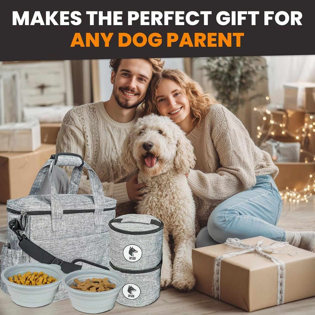 Dog Travel Bag for Supplies - Airline Approved Pet Backpack Organizer | Pet Supply Organizer with Collapsible Bowls, Food Containers, Luggage Sleeve - Camping Gear, Road Trip Essentials