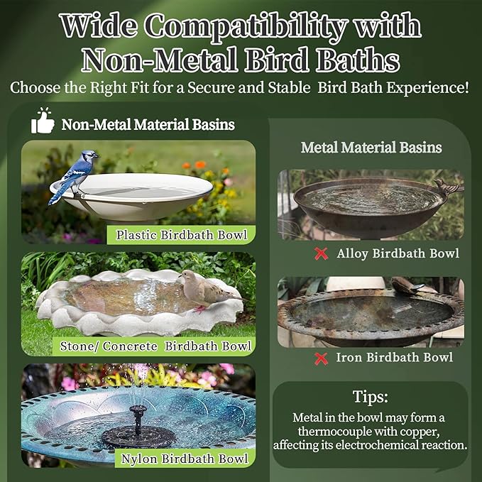 Bird Bath Copper Disk, 99.99% Pure Copper Metal Disc Bird Bath Cleaner for Outside Bowl Physical Safe Outdoor Water Purify Accessories (3-Point Support Design)