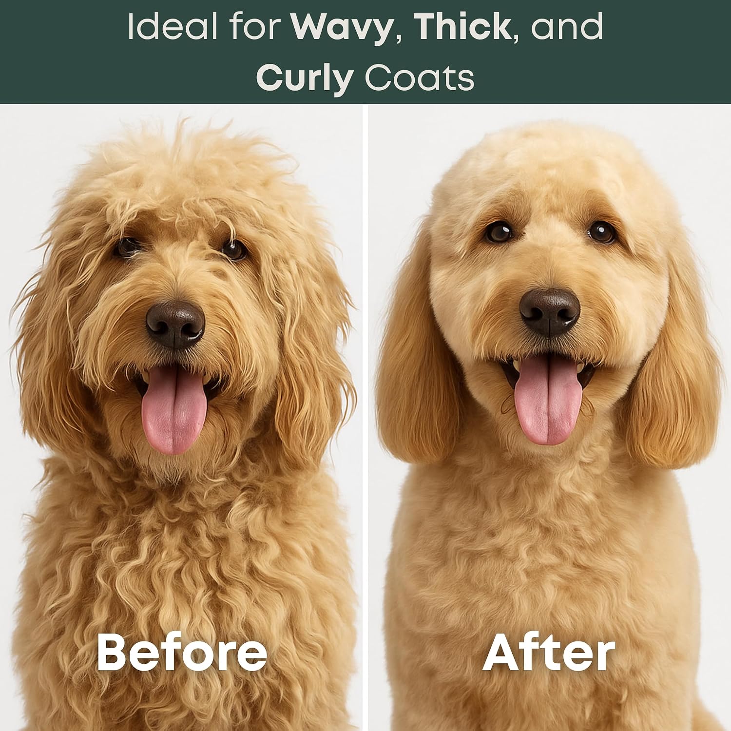 Dematting Comb for Dogs - Dematting Tool for Grooming Dog Matting - Serrated Matted Hair Removal Brush - Easily Remove Knots, Mats, and Tangles - Designed for Wavy & Curly Coats - Freshly Bailey