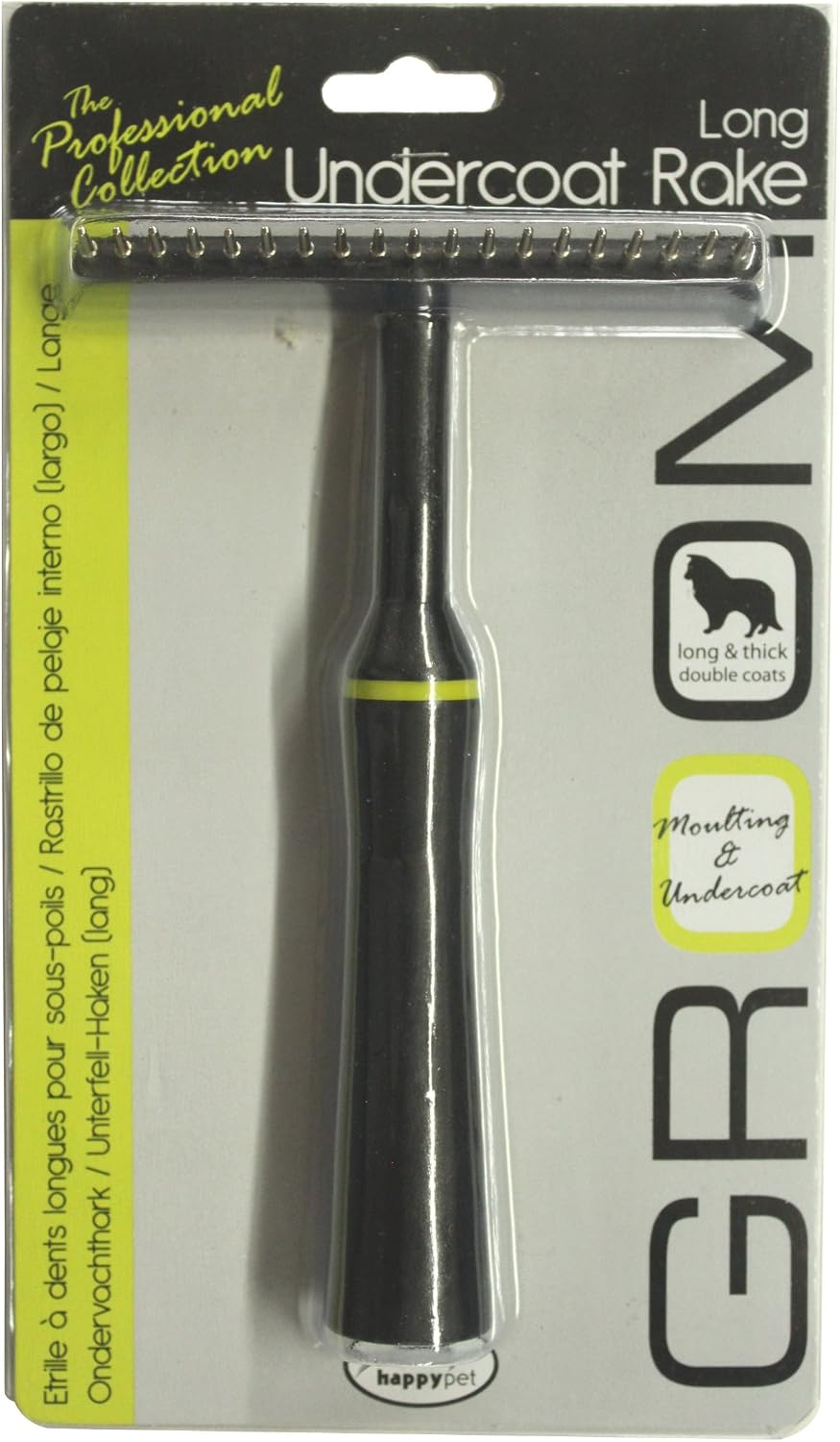HAPPYPET Groom Long Undercoat Rake for Dogs,X-Small