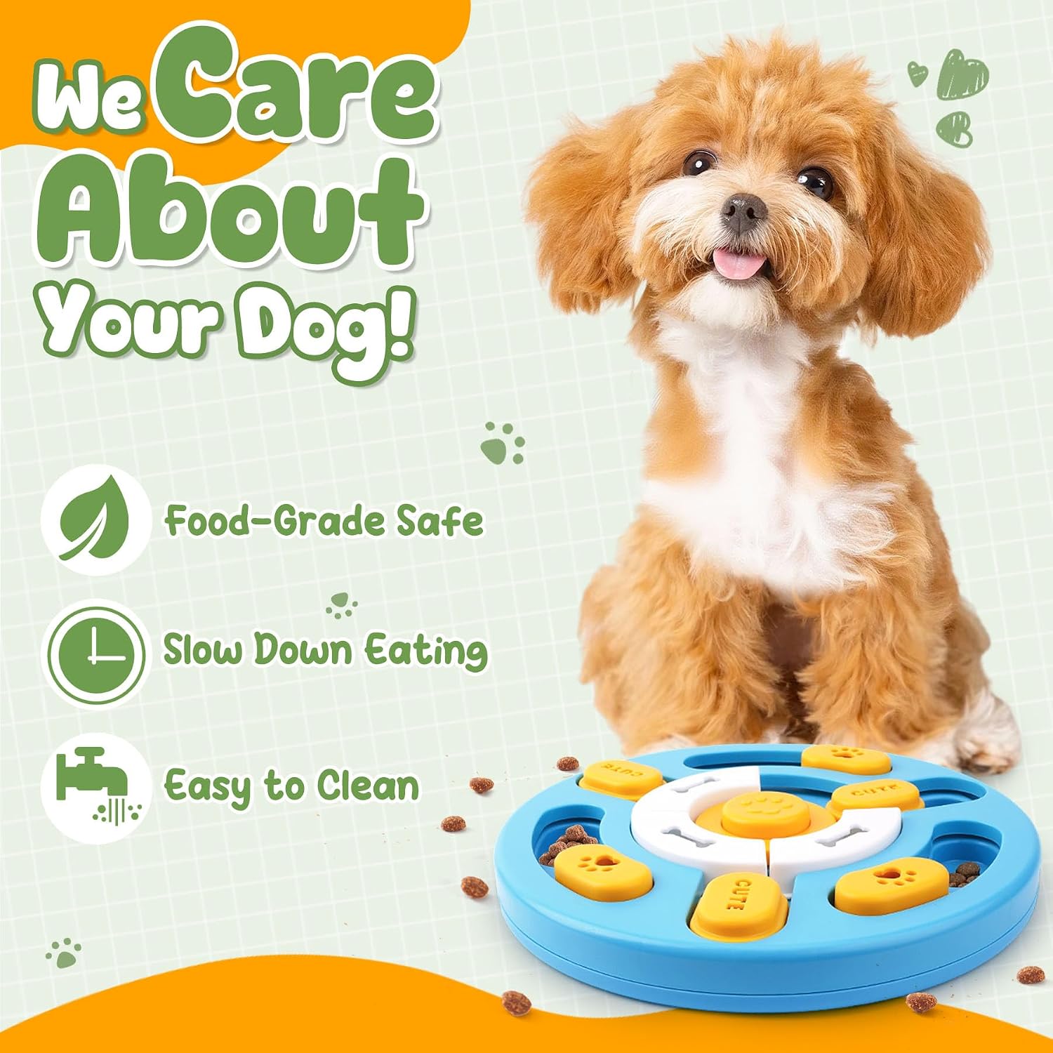 KIPRITII Dog Enrichment Toys with Lick Mat, Puzzle Toy & Slow Feeder | For Small & Medium Dogs,Healthy Eating Habits,Mental Stimulation,Keeps Dogs Engaged