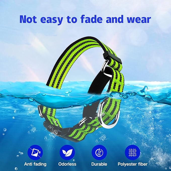 Martingale Dog Collar, Adjustable Nylon Reflective Collar with Buckle No Pull Dog Collar for Small Medium Large Dogs (Lime Green Medium)