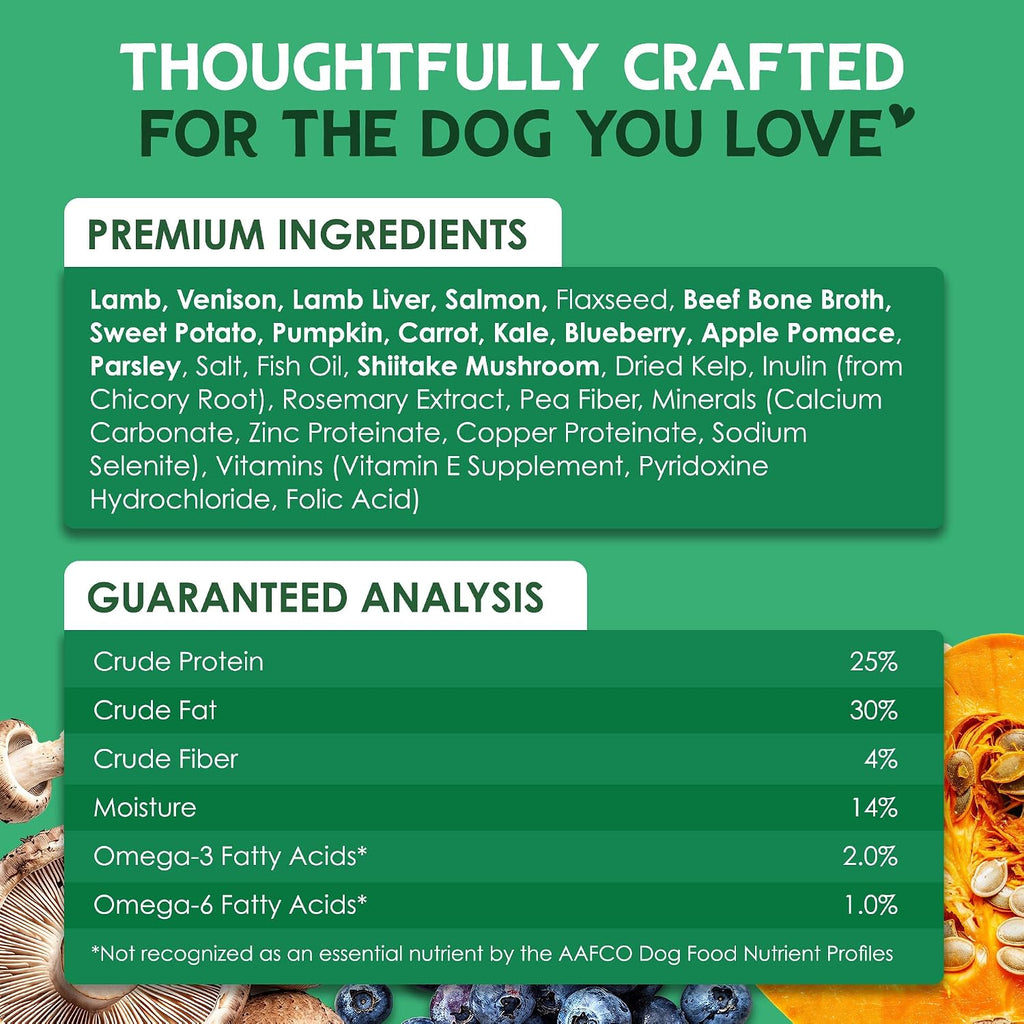 Farmland Traditions The Good List Air-Dried Dog Food with Beef & Bone Broth (2.2 lb) & Lamb, Venison & Bone Broth (2.2 lb) Bundle, High-Protein & Grain-Free