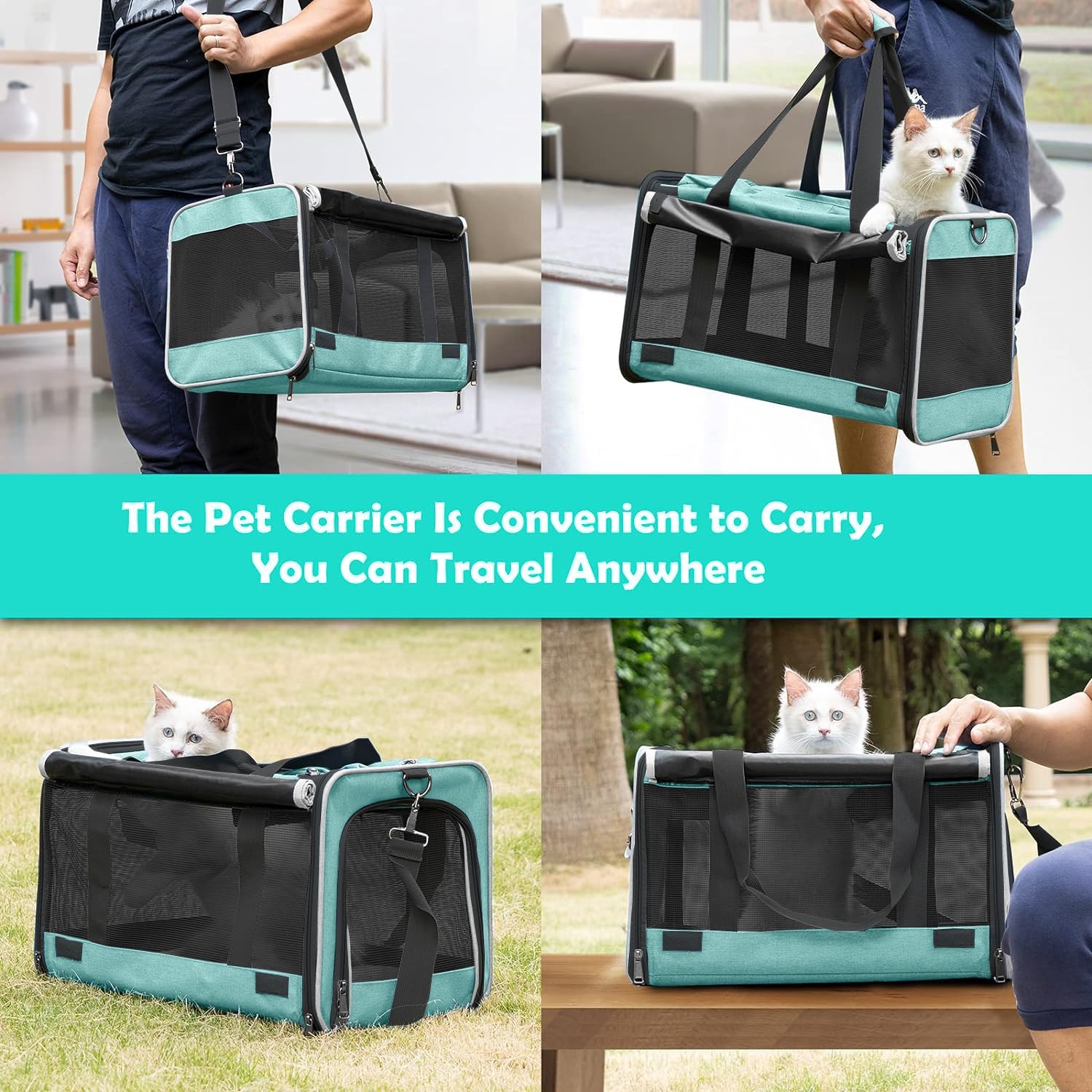 GAPZER Small Dog Carrier Yorkshire Puppy Softshell Chihuahua Transport Cage | Privacy Protection Big Kitten Car Travel Cloth Carry Bag up to 20 lbs, Small Animal Portable Mesh Kennel Cage for Vet Visits