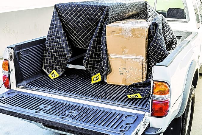 Cat 980411N Heavy Duty Moving Blanket, Non-Woven Utility Cover with Quilted Padding, Cargo Protection, Storage Furniture Packing 72 Inch by 60 Inch-980411N, Black