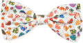 THE WORTHY DOG Food & Sport Print Pet Bow Ties for Dogs & Cats, Mushrooms | Stylish, Soft Printed Polyester Pet Bow Tie, Attach to Any Collar Easily with Touch Fastener, Mushrooms, Mint Green, Small