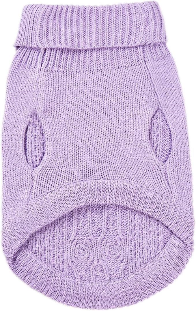 Stretchy Cat Sweater - 17 Colors & 6 Sizes | Snug Winter-Ready Knit for Boy/Girl Cats & Kittens(Purple, Small)