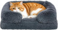 Orthopedic Dog Bed for Cat and Small Dogs of Comfortable Memory Foam Pet Bed with Sides,Fluffy Dog Couch Sofa Bed with Anti-Slip Bottom Dark Grey S