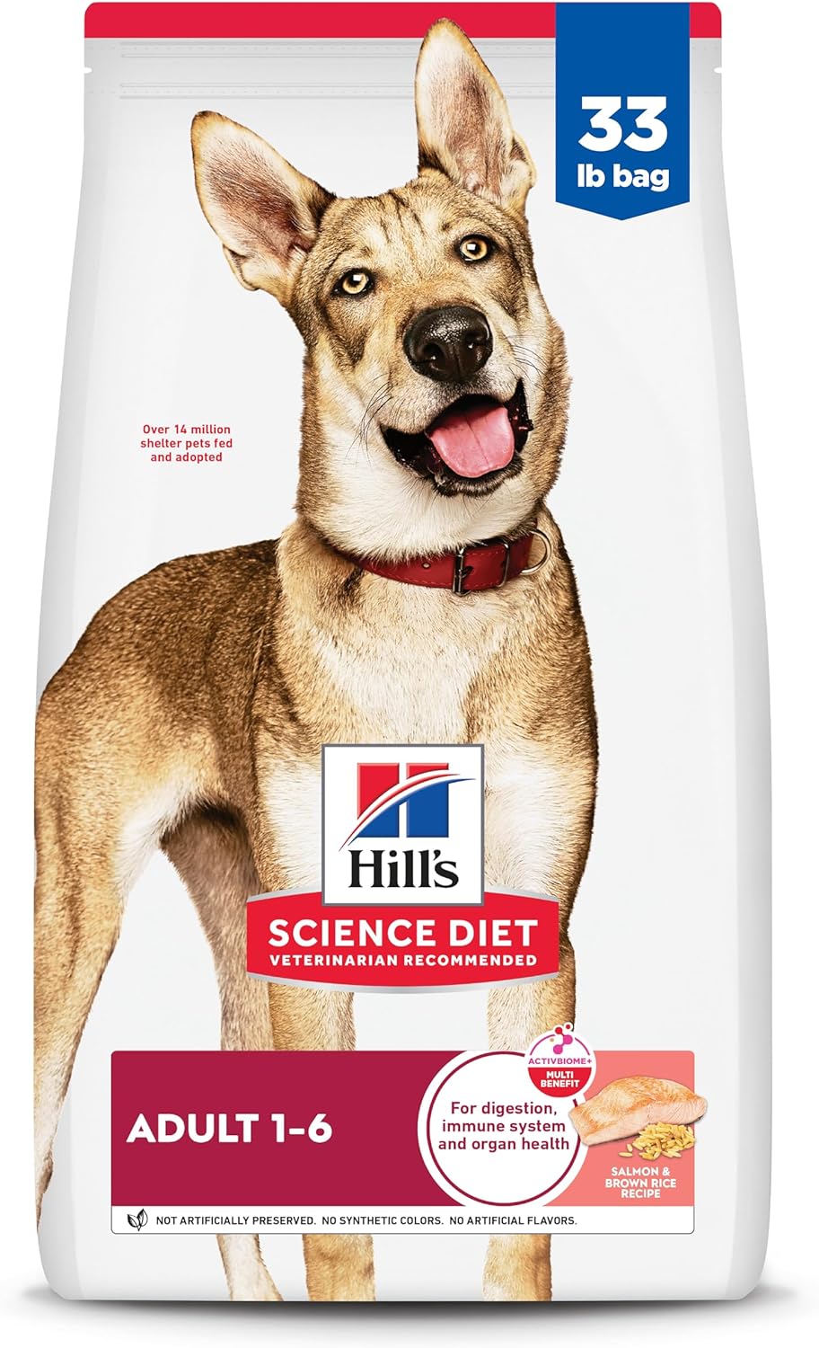 Hill's Science Diet Adult 1-6 Dry Dog Food | #1 Veterinarian Recommended, Salmon & Brown Rice, 33 lb. Bag