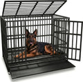 Oranland 48-Inch Heavy Duty Dog Crate for Large Dogs | Indestructible Dog Cage with Escape-Proof Lock,Double Doors,Secure Locks,Removable Wire Tray for High Anxiety Dogs
