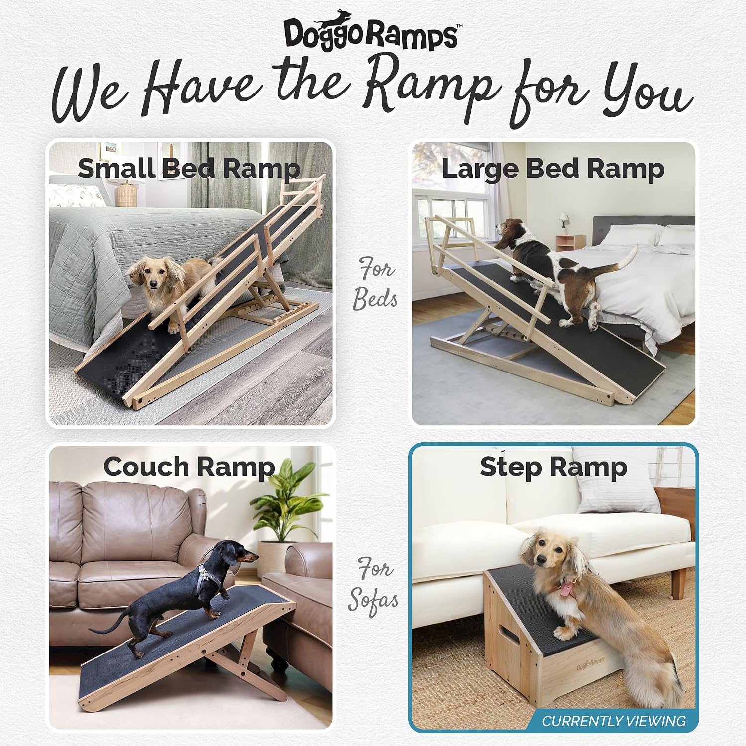 Step-Ramp for Dogs - Solid Hardwood with 3 Finish Options - Dog Ramp & Step Combination with Storage Cubby to Save Space, For Dogs Who Could Use a Helping Step Up - Made in North America